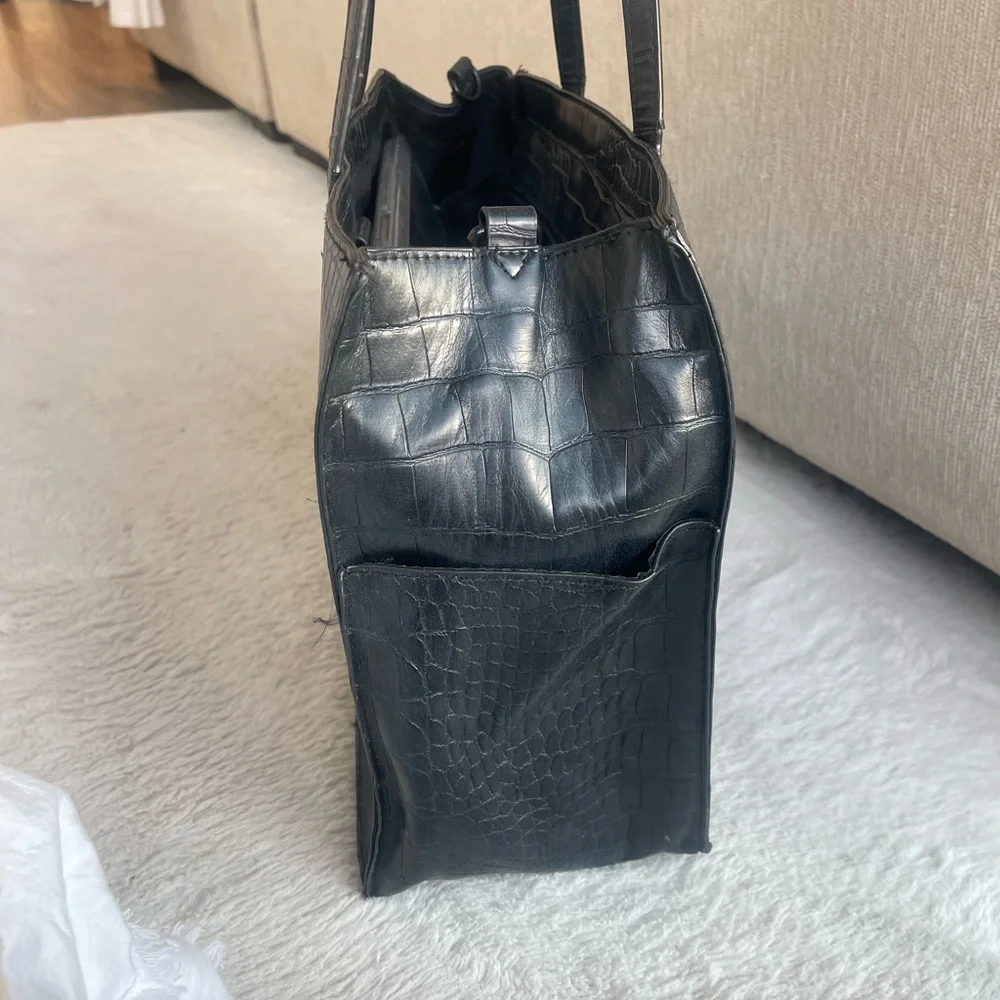 Béis 'The Work Tote' In black croc - Picture 3 of 6
